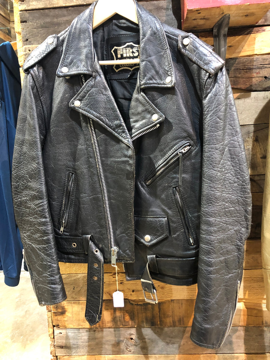 AT-DIRTY LOGGER VINTAGE LEATHER COAT BLACK(アットダーティー