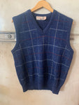 SPV: Vintage Plaid 'Window Payne' Navy Sweater Vest