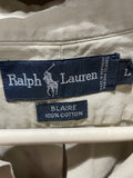 Previously owned Ralph Lauren, short sleeve, button up. Khaki, L. #0