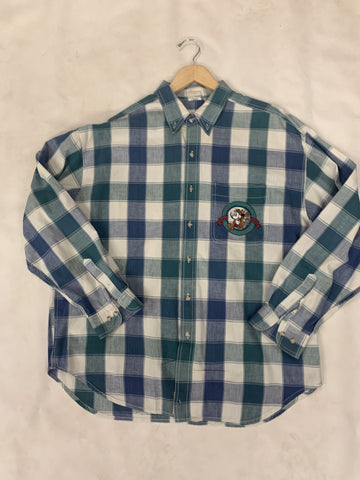 Vintage Disney Plaid Button-Down Shirt