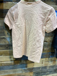 Thrifted: Ribbed-Rolled Collar solid tee Coral/Sz: X-Small/#0