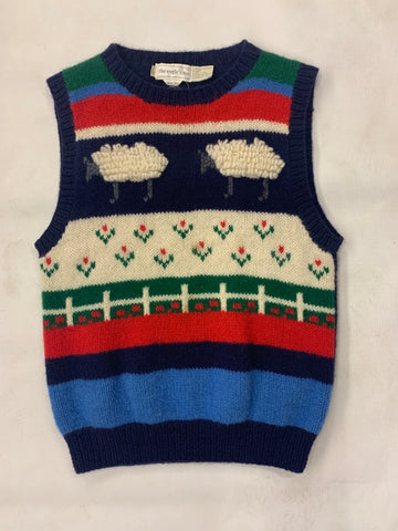 Vintage Hand-Knit Wool Sweater Vest