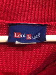 Vintage Lord Isaacs (boxy/cropped/loose) knit polo style sweater long-sleeve polo shirt Made in USA/ Sz: Medium/ #0