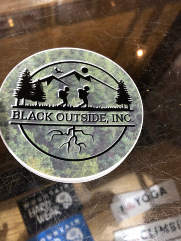 Black Outside Stickers - Green