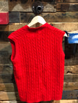 Vintage Montgomery Ward Red Cable-Knit Cardigan Vest/Sz: Large/ #0