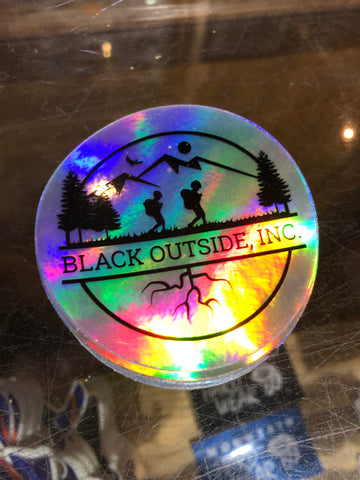 Black Outside Stickers - Silver
