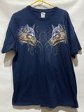 Vintage Tee - Two wolves facing each other Sz:XL
