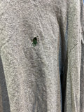 Thrifted: Ralph Lauren l/s Tee w/ green embroidered polo player & horse/Sz: XL/Grey/#0