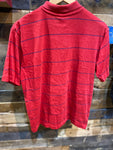 Vintage: Polo Shirt w/ Embroidered Mickey Chest Logo by "Disney Wear" Red w/blue stripes/#0