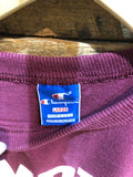Vintage:  "Hampden Sydney" cropped tee by Champion made in USA maroon/Sz: L
