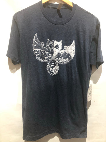 Black Outside- Owl Navy Tee (white graphic)
